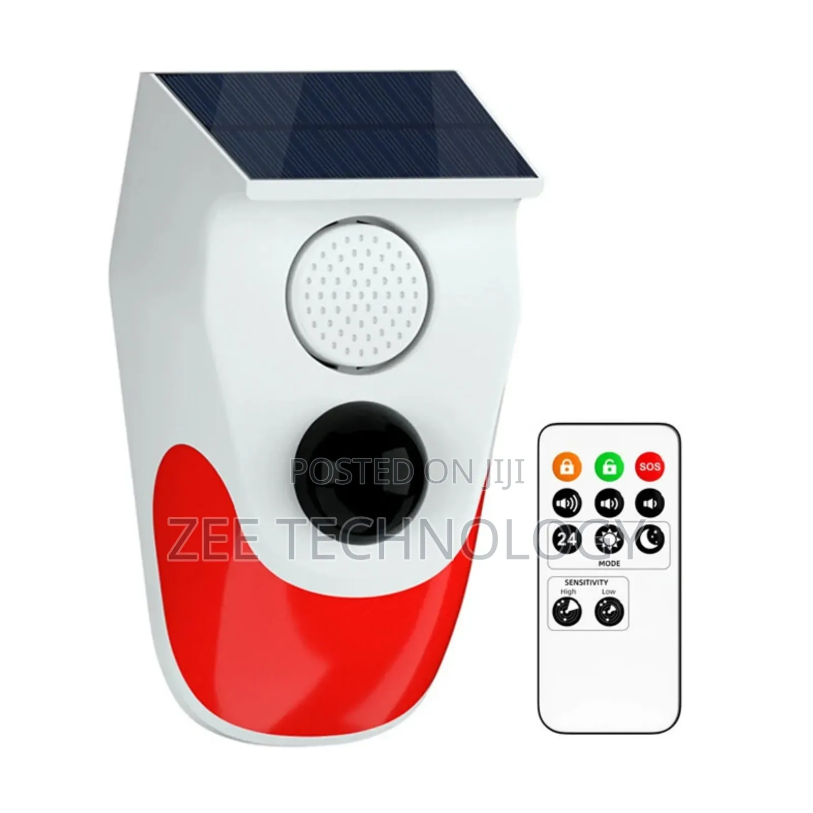 Outdoor Solar Light Motion Sensor Siren Sound Alert Strobe Security