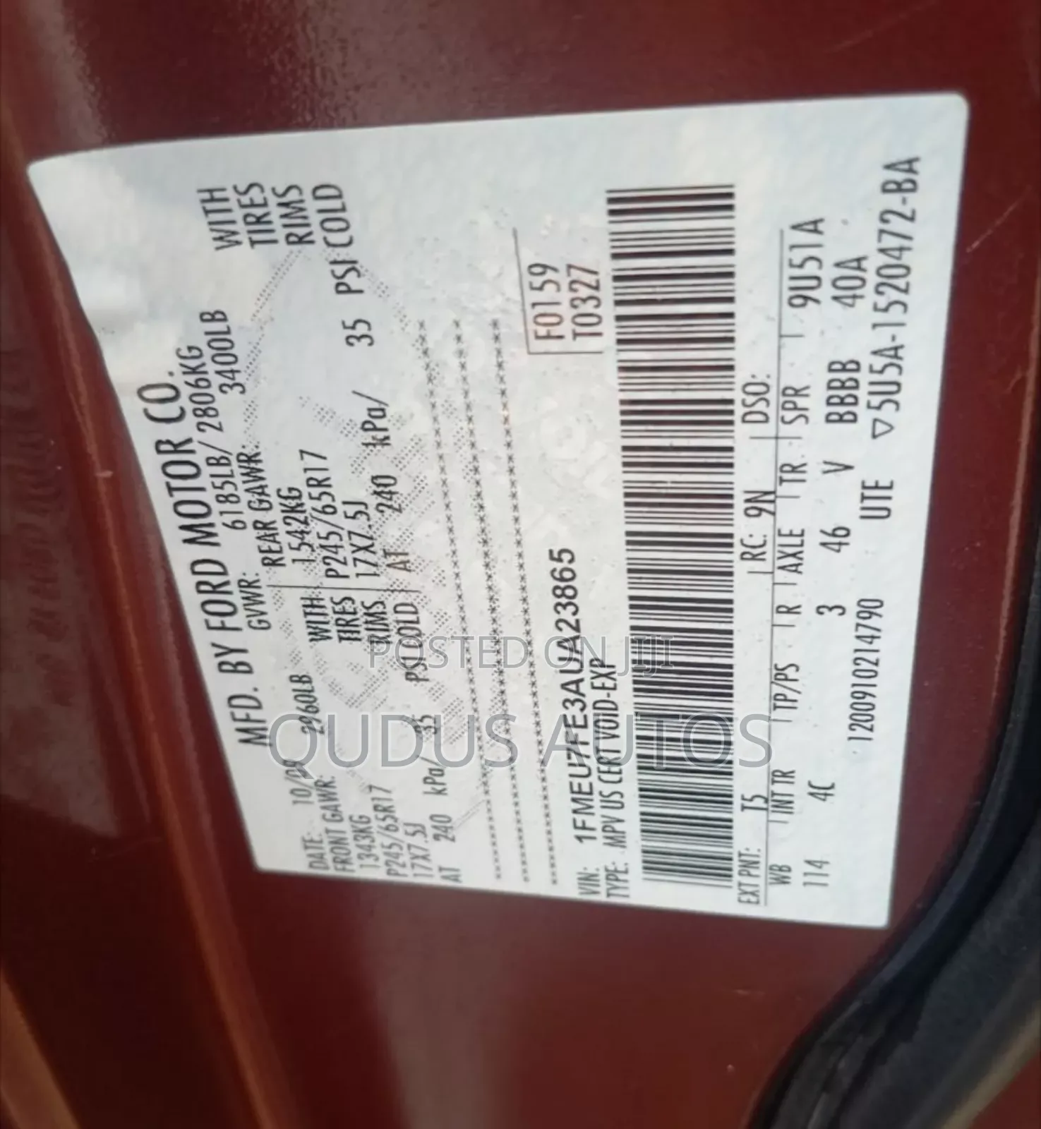 Ford Explorer 2010 Red