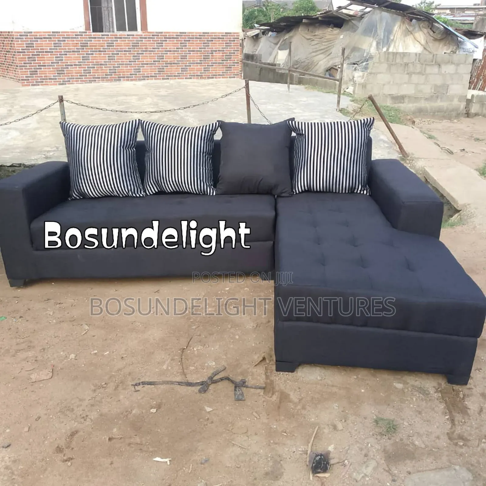 Black L Shape Sofa Chair