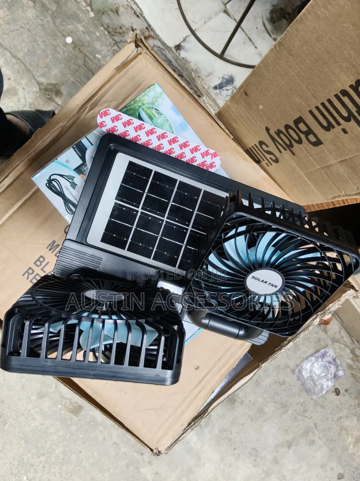 Double Head Solar/Type-C Charging Fan