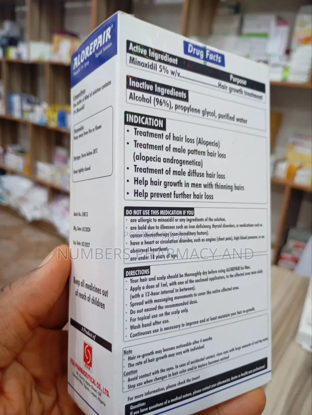 Alorepair Minoxidil 5% Spray (Topical Solution)
