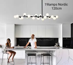 Nordic Restaurant Pendant Light Simple Multi Headed Glass Ball