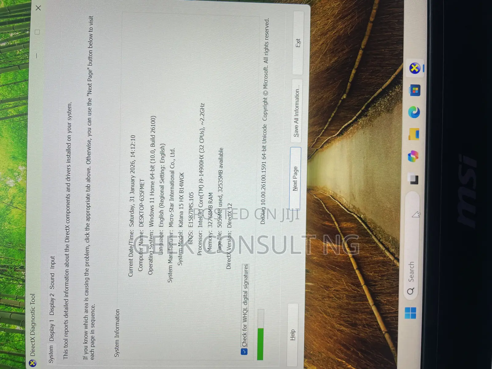 Laptop MSI Katana 15 32GB Intel Core i9 SSD 1T
