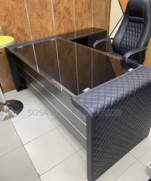 Executive Glass Top Office Desk