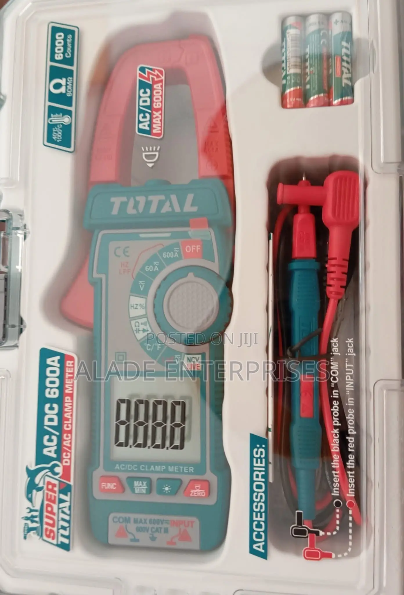 Total Dciac Clamp Meter 600a, Trms 6000 Counts With Temperature