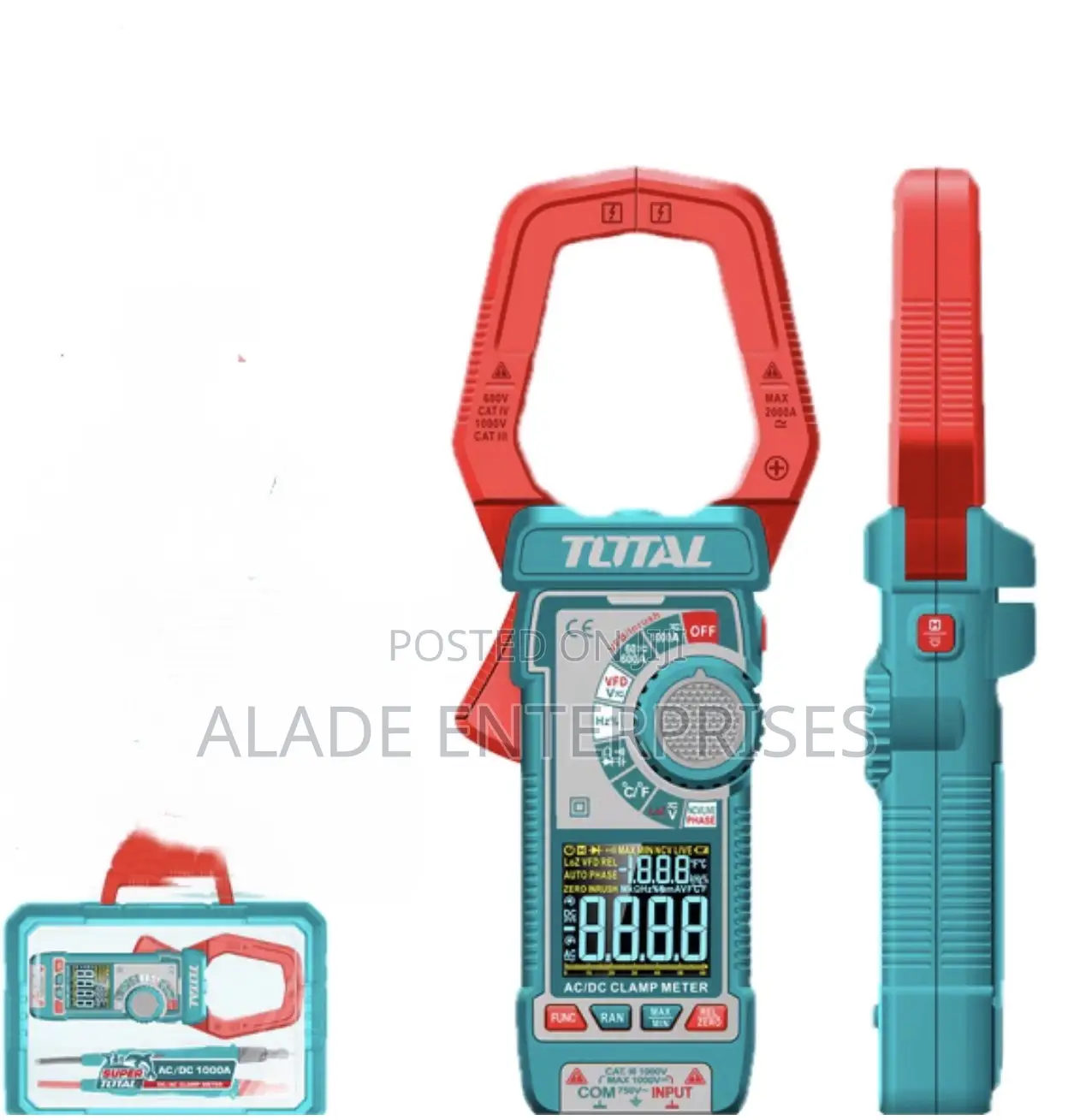 Digital Voltiamper Clamp Meter 1200a 6000 Counts Rms Industrial Total