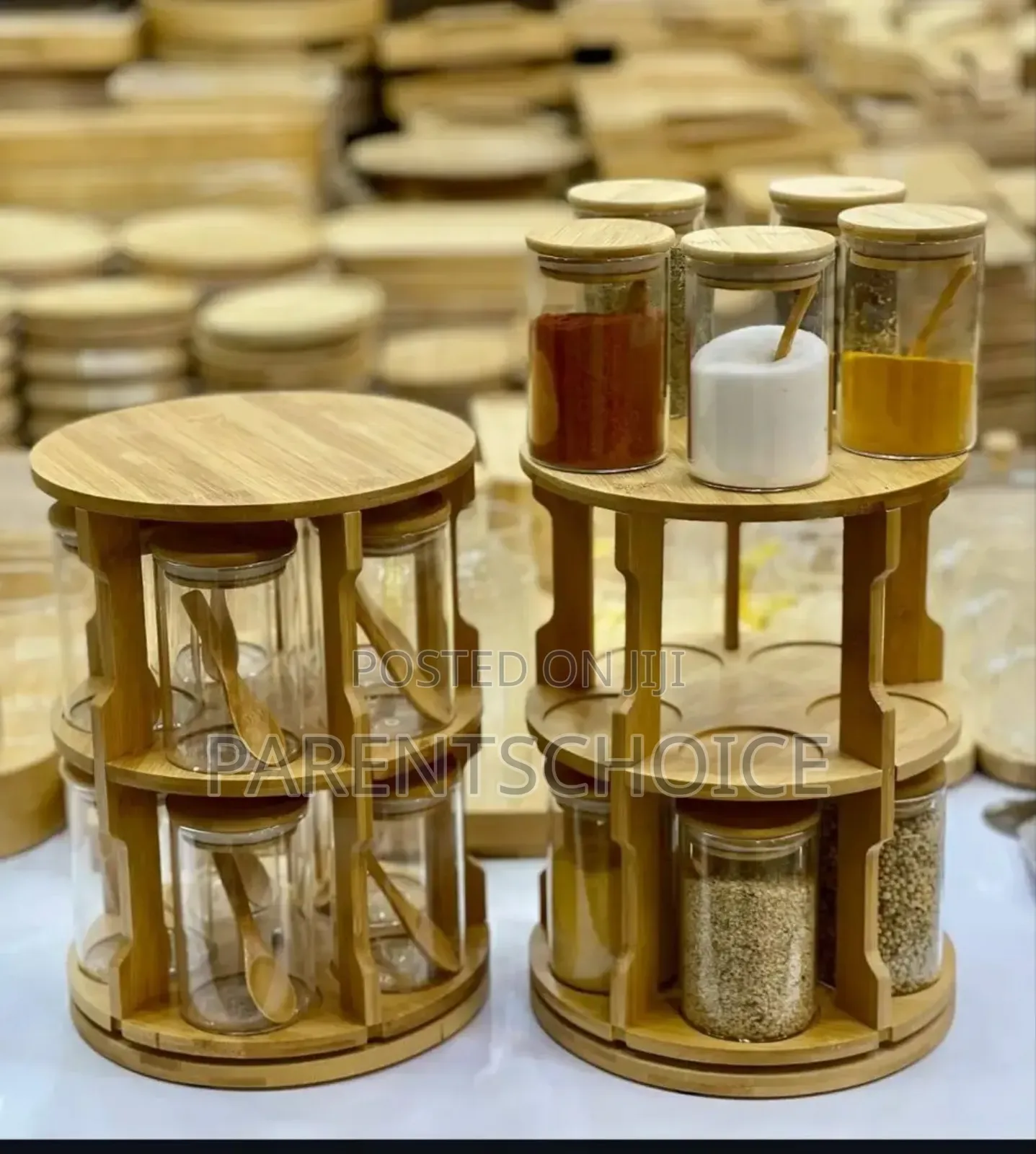 Rotating Bamboo Spice Rack