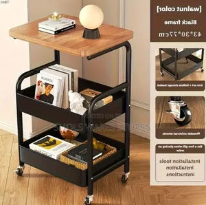 2-layers Heavy-duty Rolling Storage Cart With Wheels And Steel Frame