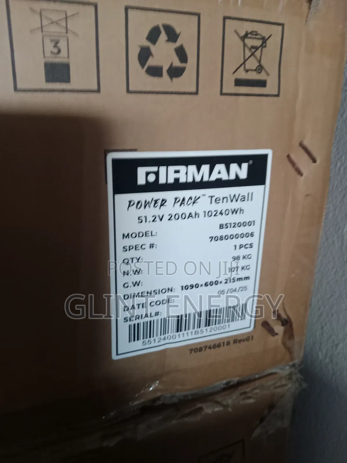 10kwh 51.2v Firman Lithium Iron Batteries