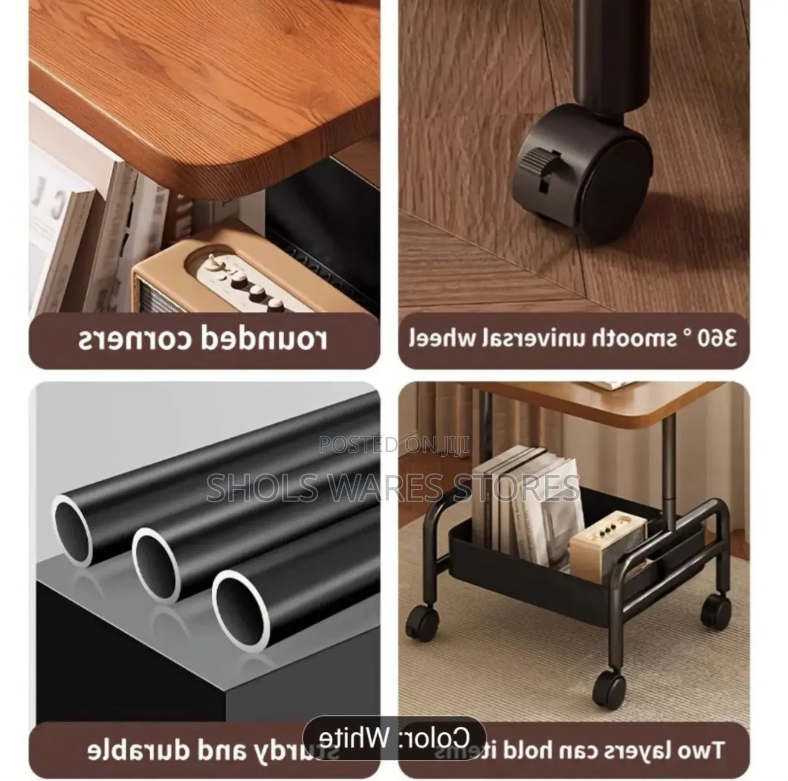 High Quality Multi-tier Rolling Sofa Side Table Stool With Storage