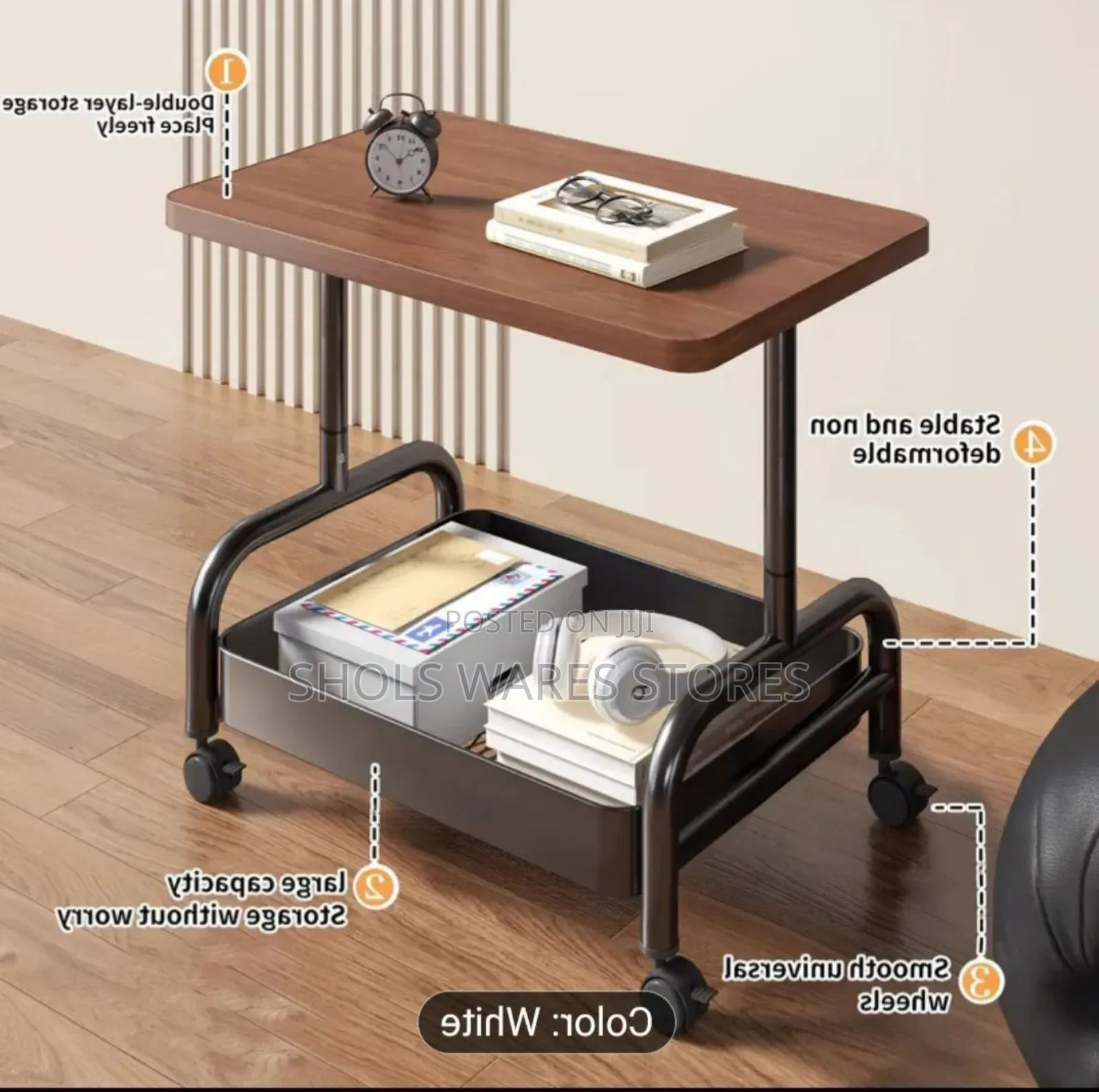 High Quality Multi-tier Rolling Sofa Side Table Stool With Storage