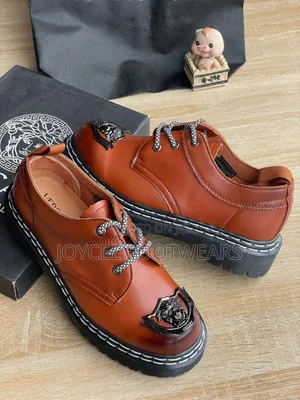 Versace Original Dull Leather Shoe Lace Up With Transparent Sole