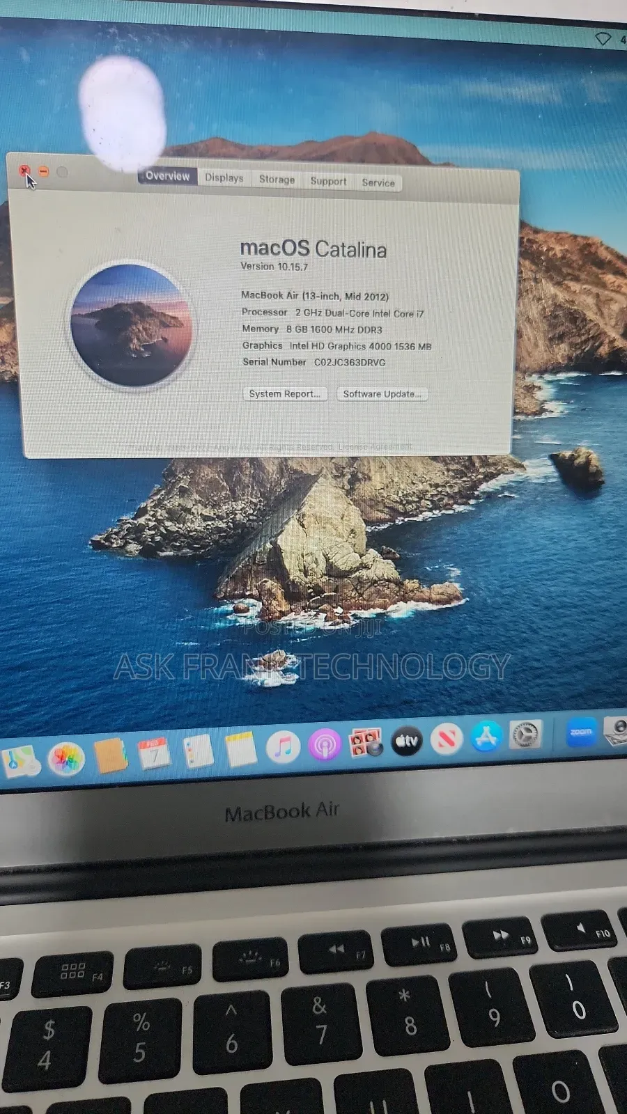 Laptop Apple MacBook 2012 8GB Intel Core I5 HDD 500GB