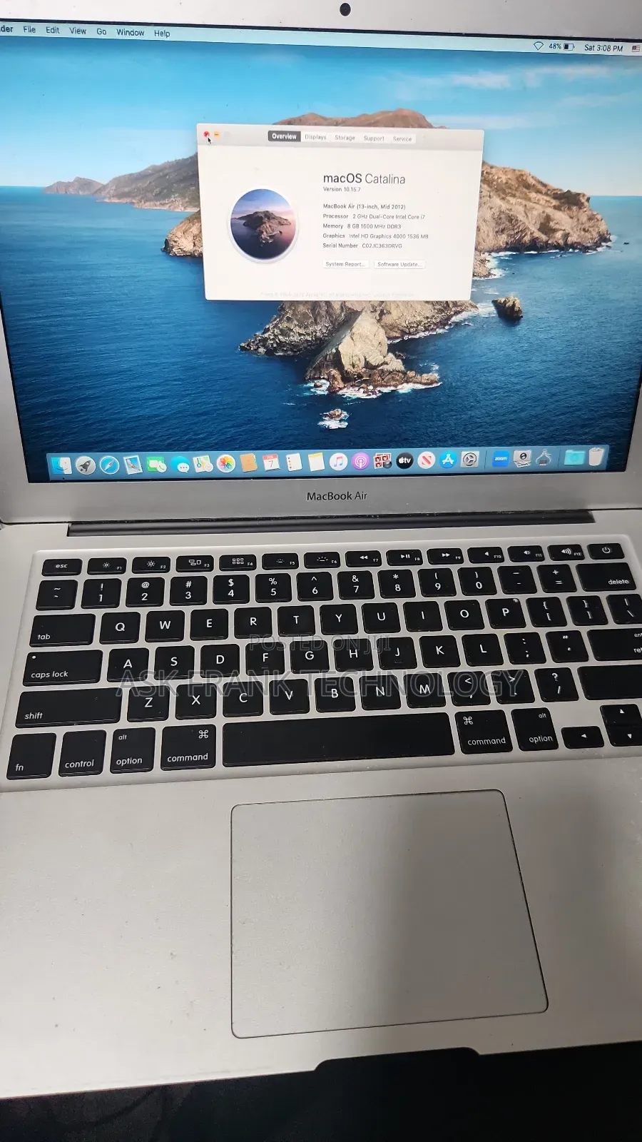 Laptop Apple MacBook 2012 8GB Intel Core I5 HDD 500GB