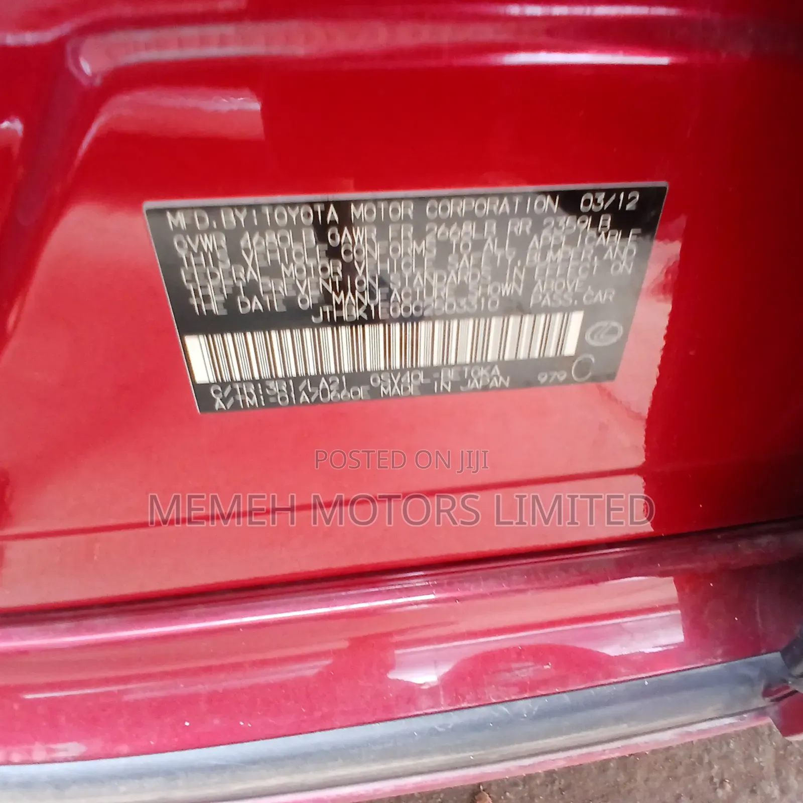 Lexus ES 2012 Red