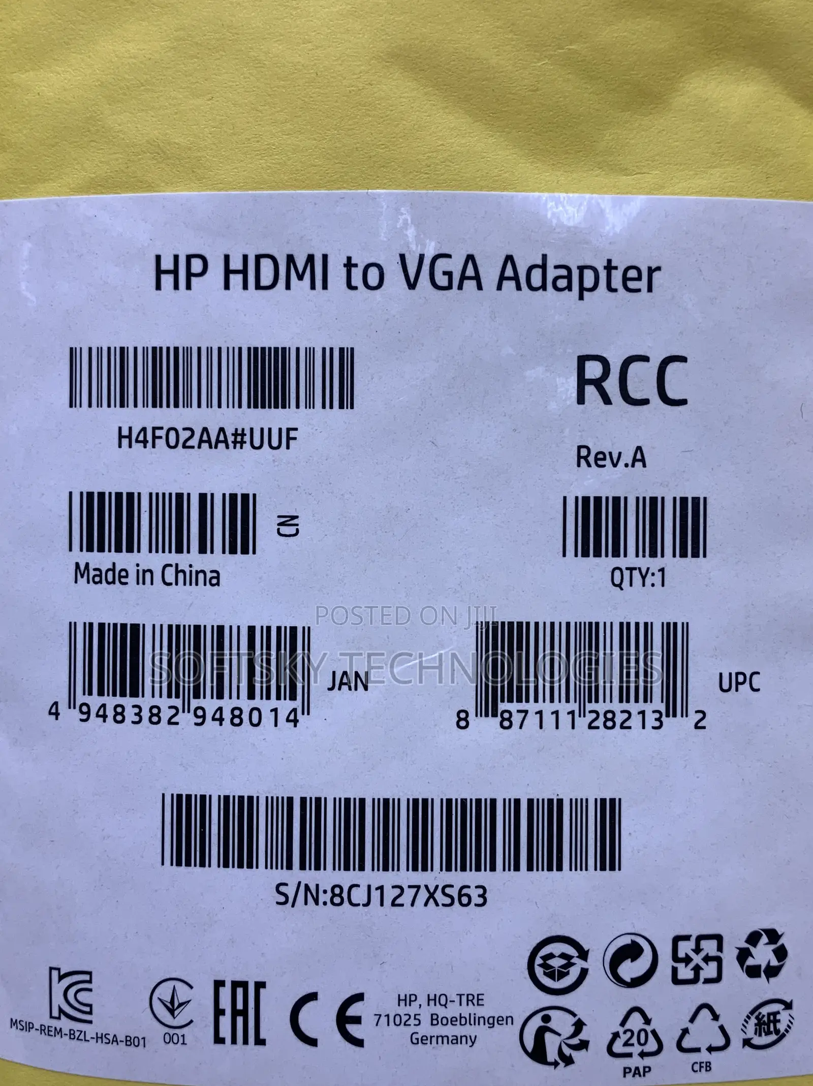 Hp Hdmi to Vga Adapter