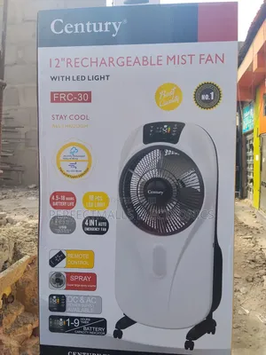 Century 12" Rechargeable Mist Fan With Led Light Remote Control FRC-30