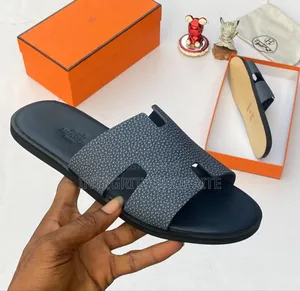 Pure Leather Herms Slippers