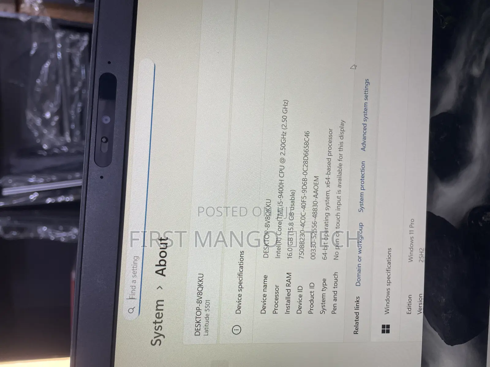 Laptop Dell Latitude 5501 16GB Intel Core i5 SSD 256GB