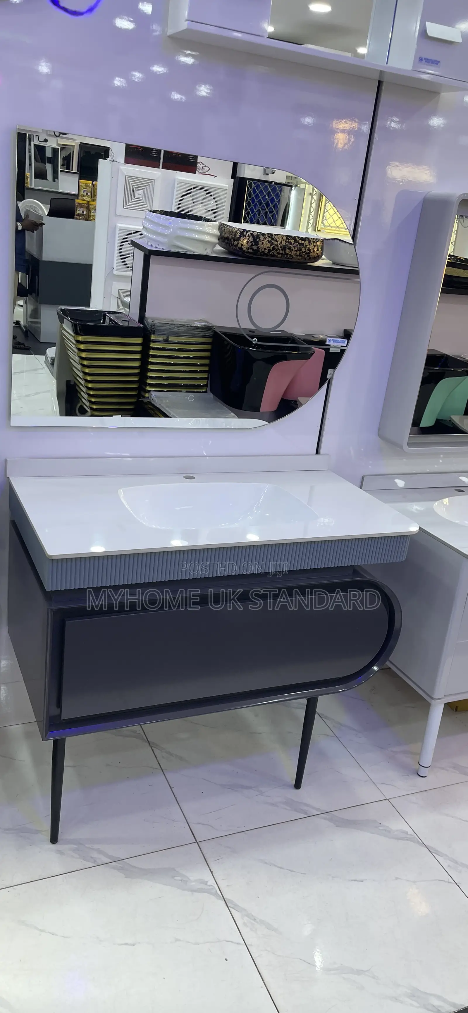 Executive Modern Cabinet With Mirror Light Sensor Control