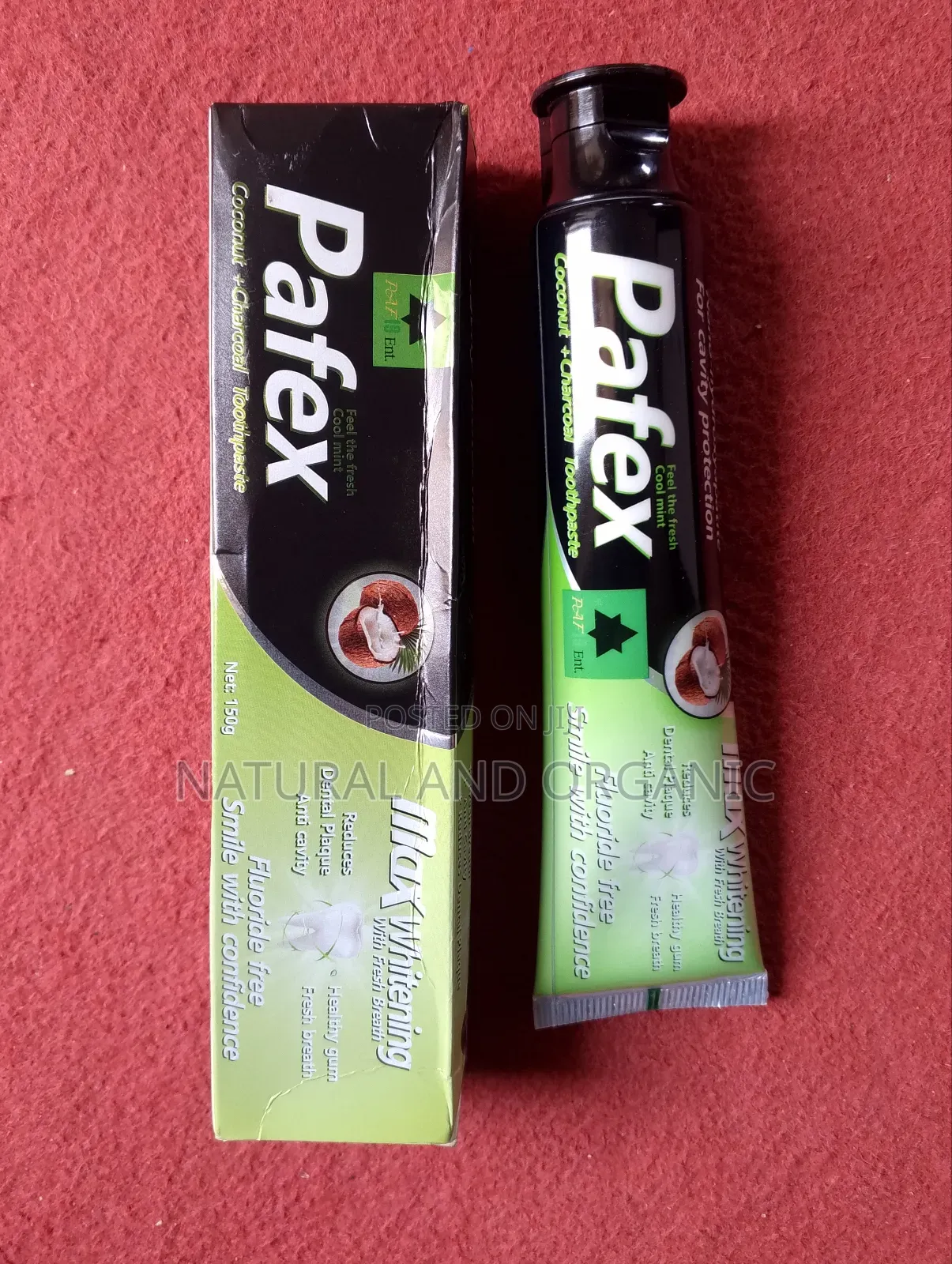 Pafex Toothpaste Made With Coconut  Charcoal For Toothache Prevention