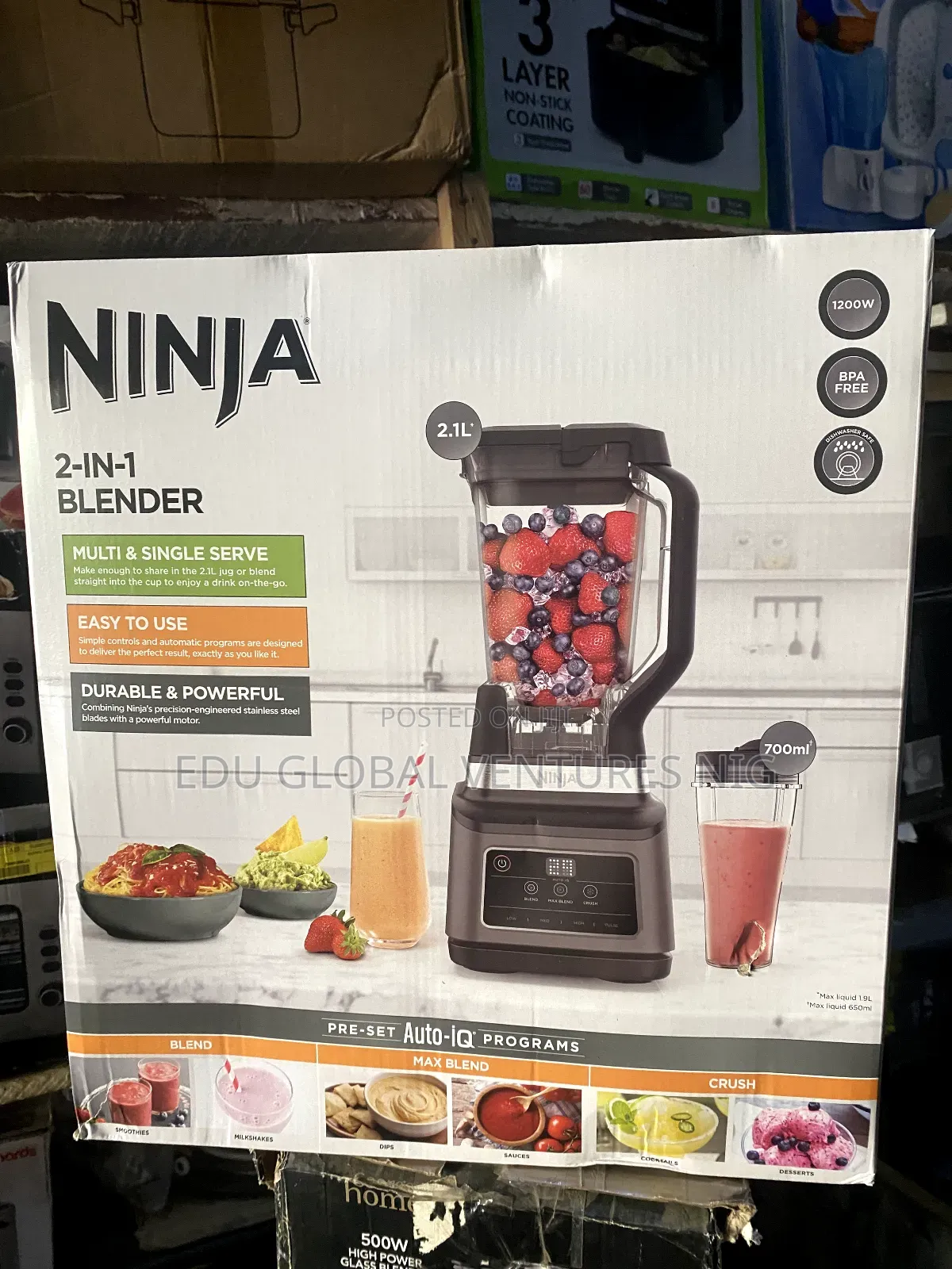 Ninja 2 in 1 Blender Auto Iq. 1200watts.
