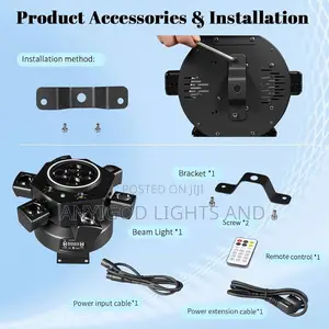 6-Arm Moving Head Stage Light, RGBW Led With Strobe Bee-Eye Effects