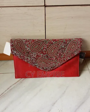 Embellished Clutch Bag Red