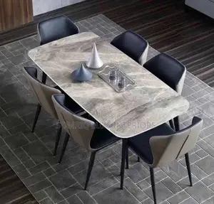 Luxury Complete 6 Seaters Marble Dining Table
