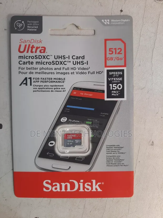 SanDisk Ultra microSDXC 512GB UHS-I A1 Classe 10 con adattatore