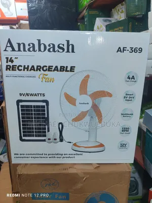 Anabash 14" Rechargeable Fan