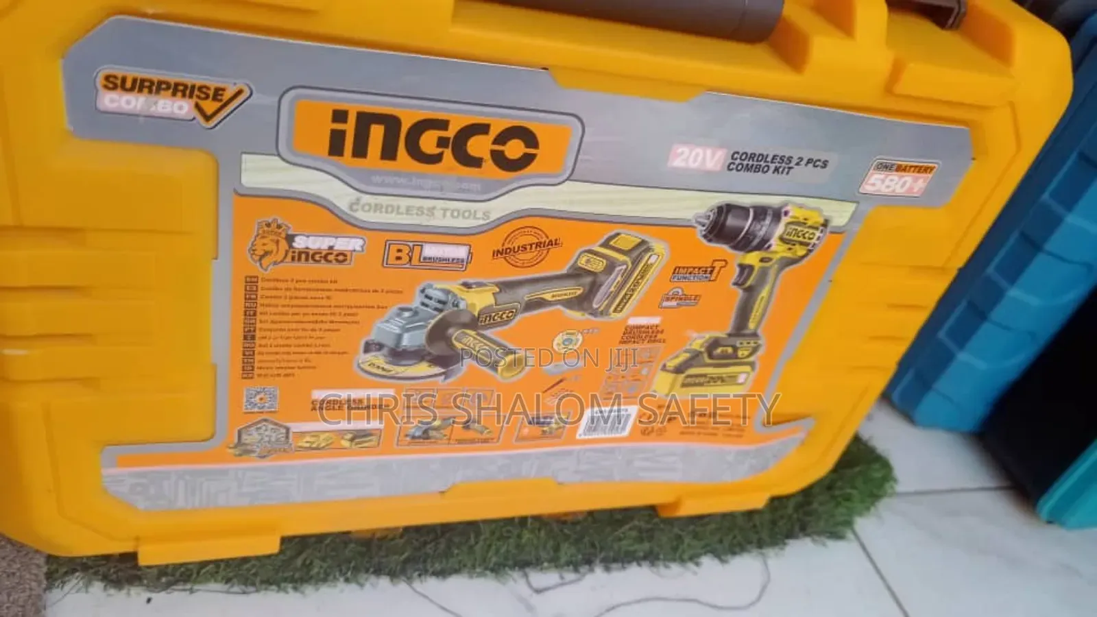 Ingco Tool Box Containing A 20v Cordless 2pc Combo Kit