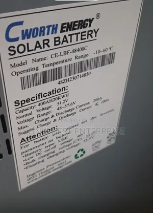 20kwh 48v C Worth Energy Lithium Ion Battery 400ah
