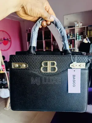 Luxury Black Textured Leather Handbag - Gold Hardware Top Handle