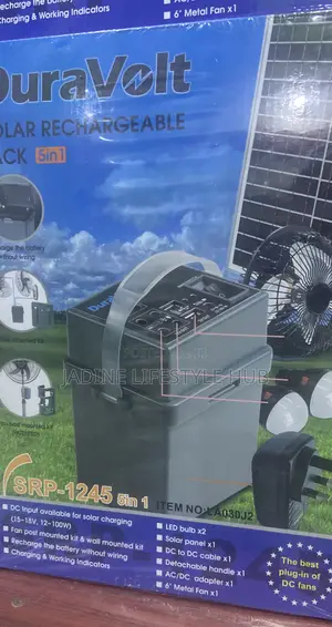 Duravolt Solar Rechargeable Solar Pack 5in1