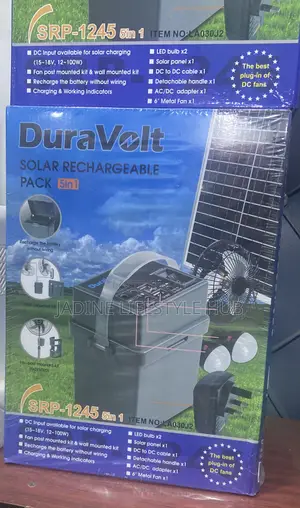 Duravolt Solar Rechargeable Solar Pack 5in1