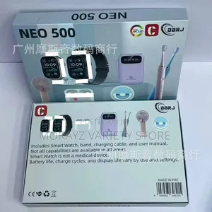 Neo 500 Gift Set Smartwatch With 2 Replaceable Strap,Rechargeable