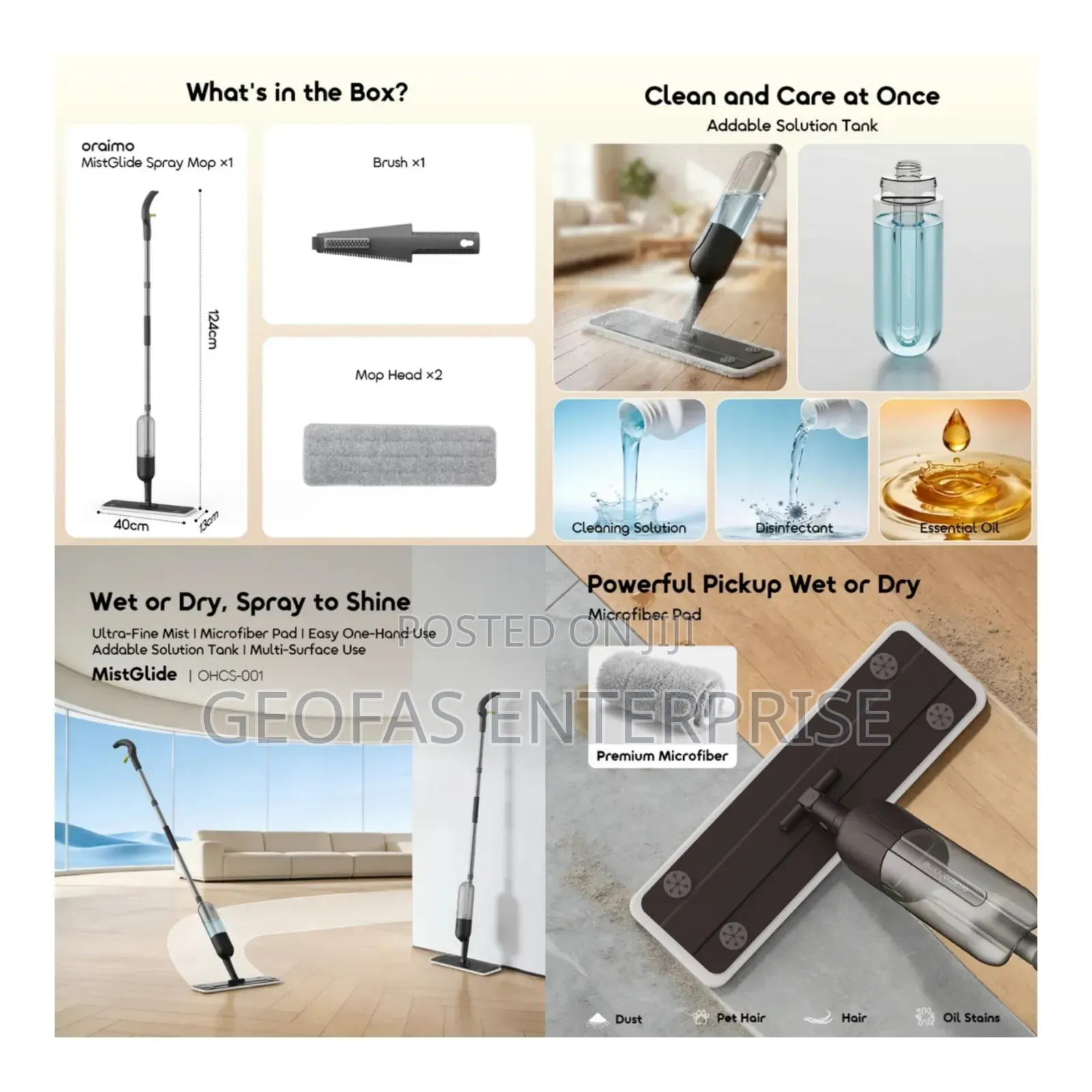 Oraimo Mistglide Instant Mist 360° Spray Mop