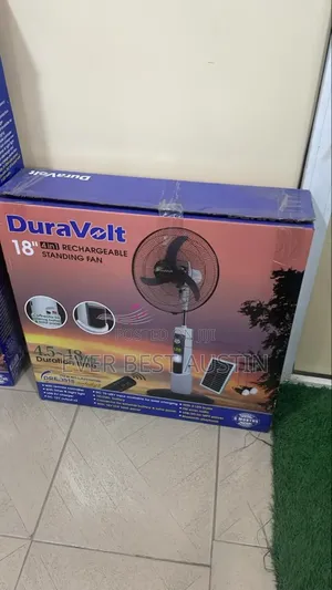 Dura Volt 4in1 18inches Rechargeable Fan, With Solar Panel Bluetooth