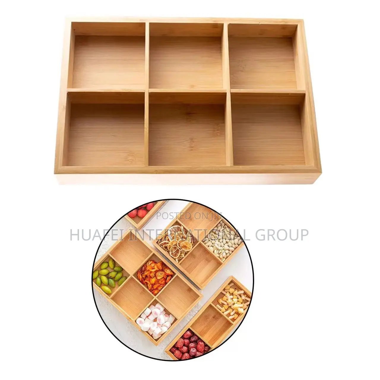 Divided Wooden Serving Tray