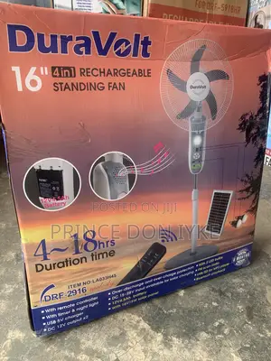 Dural Volt 16inches Rechargeable Fan With Solar Parnell
