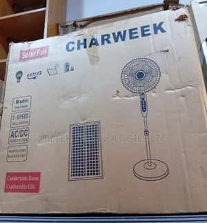 Charweek Solar Rechargeable Fan 16inch