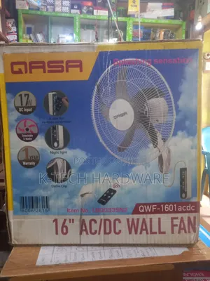 17w Qasa 16 Inches Energy Friendly Ac/Dc Wall Fan+Remote Control