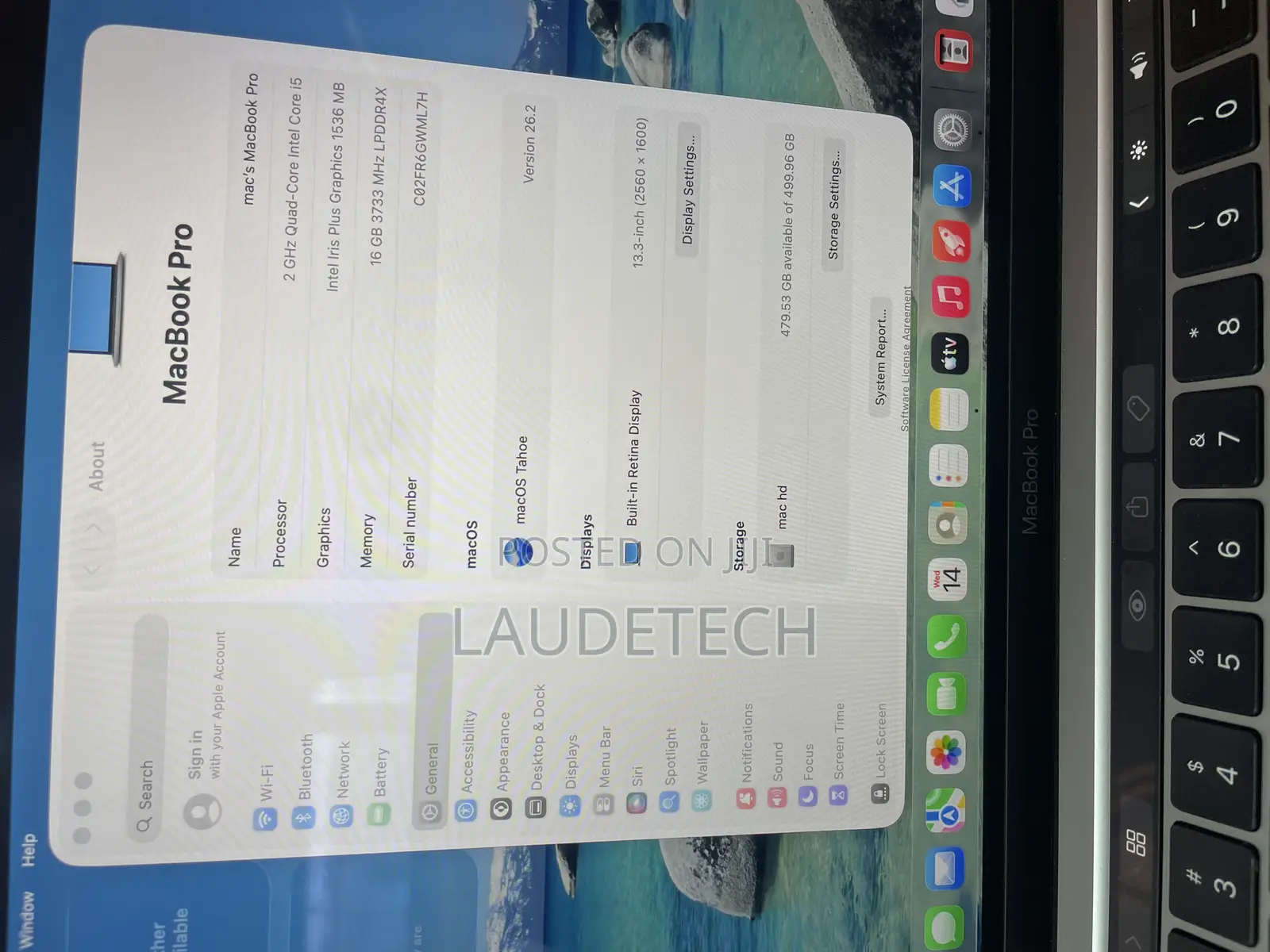 Laptop Apple MacBook Pro 2020 16GB Intel Core i5 SSD 512GB