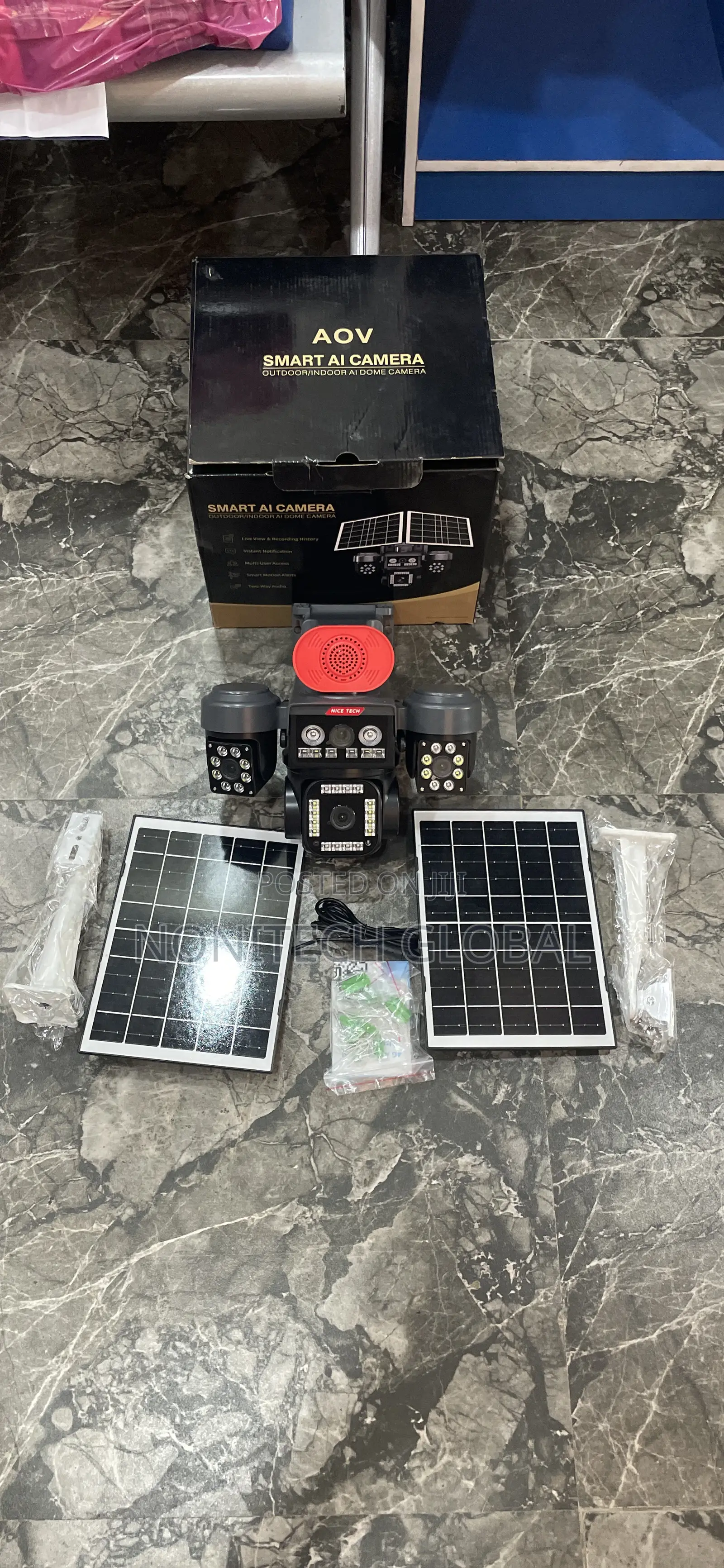 Four Lens Solar Cameras With 2solar Panel
