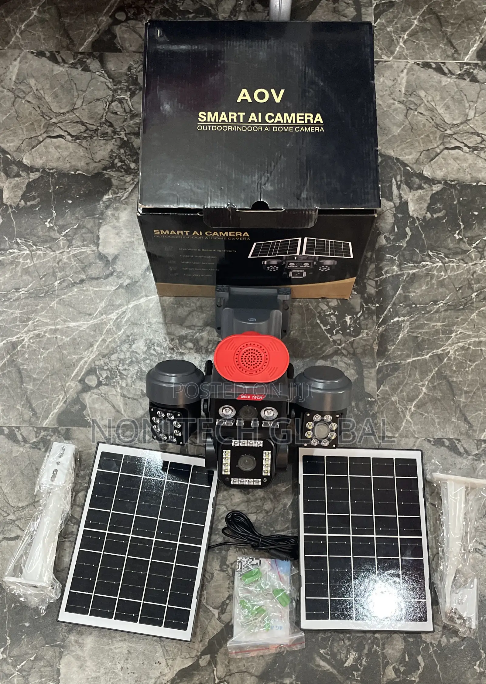 Four Lens Solar Cameras With 2solar Panel
