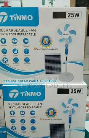 Tinmo Rechargeable 18 Inches Solar Stand Fan + Solar Panel.(25w)