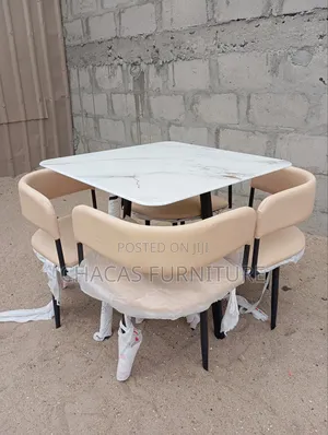 Luxury Marble Top Dining Set - 4 Seater