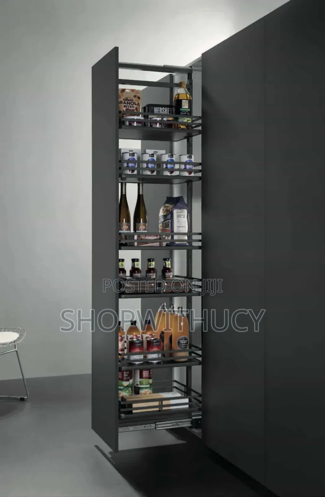 Kitchen Cabinet Storage Rack Soft-closing Pullout Tall Larder Basket
