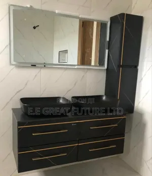 Cabinets With Wash Basin and Mirror